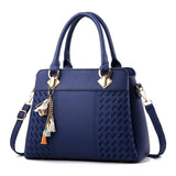 Women's PU Leather Shoulder Bag Tassel Handbag Crossbody Zipper Closure