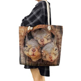 Animal Puppy Face Print Beach Bags for Women Squirrel Tote Bags