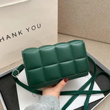 Checkered Flap Women Pu Leather Handbags Purse Crossbody Bag