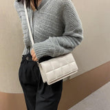 Checkered Flap Women Pu Leather Handbags Purse Crossbody Bag
