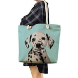 Dalmatians Shoulder Bags Eco Reusable Handbags Cat Dog Print Shopping Bags
