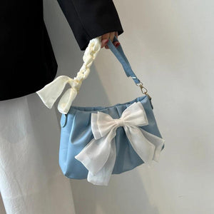 Pleated Shoulder Bag for Girls Ladies Underarm Casual Tote Purse