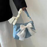 Pleated Shoulder Bag for Girls Ladies Underarm Casual Tote Purse