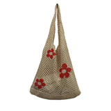 Summer Flower Handbag Knitted Shoulder Bag Large Tote