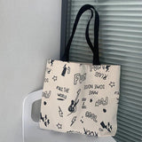 Large Capacity Canvas Women's Shoulder Bag Japanese Retro Ulzzang