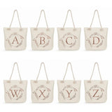Women's Feather Wreath Tote Bag Letter Print Shoulder Handbag