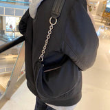 Minimalist Shoulder Bag Women Underarm Zipper Chain Nylon Bag