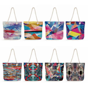 Watercolor Tote Bag Bright Colors Print Handbags For Women