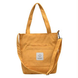 ELVASEK Canvas Shoulder Bag Women Casual Corduroy Soft Handbag Striped Cloth