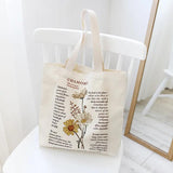 Retro Literary Canvas Women's Shoulder Shopper Bag