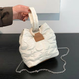 Flower Quilted Women Messenger Bag Chain Handbag Casual Embroidered