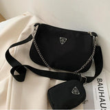 Vintage One Shoulder Crossbody Bag Chain PU Leather Women's Handbag