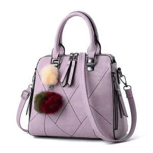 Women Handbags Office Tote Bag Girls Pompon Handbag