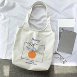 Women's Canvas Shoulder Tote Bag Large Capacity Cotton Cloth Shopping Bags