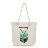 Geometry Print Women Lady Handbags High Folding Reusable Shopper Bags