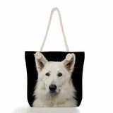 Dog Print Tote Bag for Women, High Capacity Casual Travel Shoulder Bag