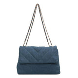 Vintage Denim Diamond Shoulder Bag for Women Large Capacity Tote