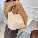 Vintage Shoulder Bags Large Capacity Female Tote Bags PU Leather