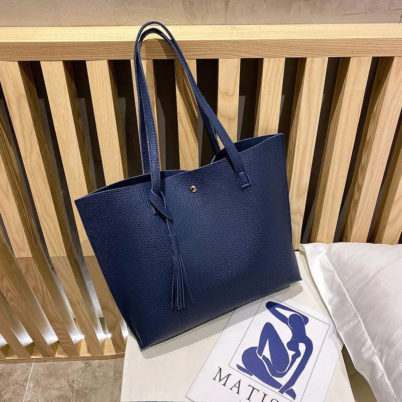Large Capacity PU Leather Shoulder Bag for Women
