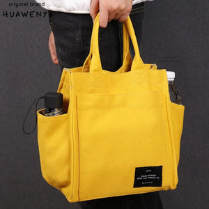 Hot Canvas Mommy Bag Multi-function Handbag Large Capacity Lunch Box Bag