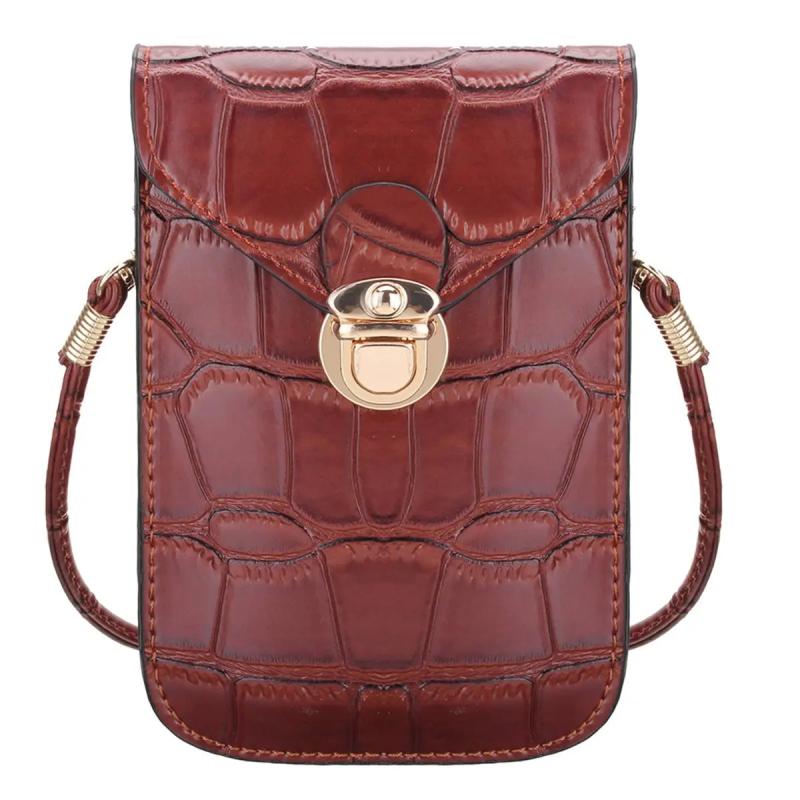 Silver Crocodile Leather Shoulder Bag Mini Clutch Purse
