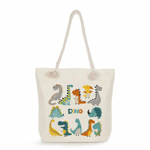 Dinosaur Print Animal Shoulder Bag Casual Tote Large Capacity Shopping Bag