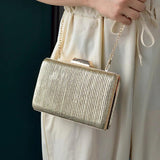 Green Stripe Clutch Purse for Ladies Evening Wedding Phone Bag