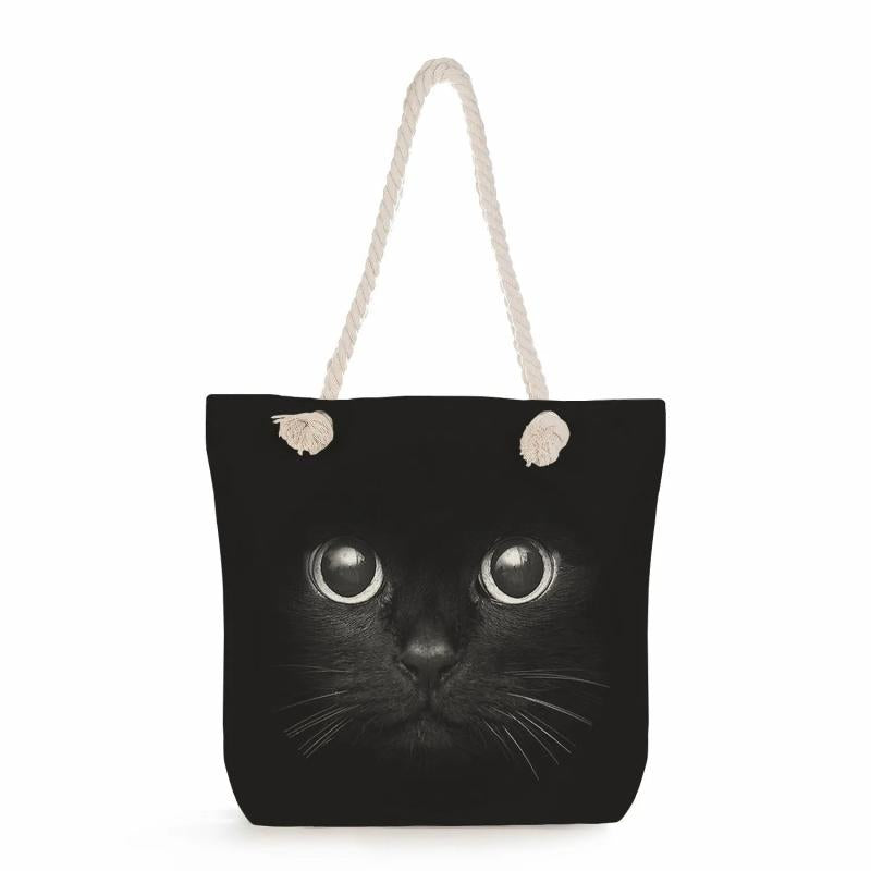 Cartoon Cat Womens Bag Big Capacity Handbags Portable Tote Bags