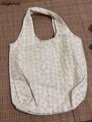 Fairy Canvas Floral Shoulder Bags Women Large Capacity Shopping Totes