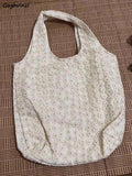 Fairy Canvas Floral Shoulder Bags Women Large Capacity Shopping Totes