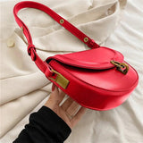 Hot Saddle Crossbody Bag Women's Pu Leather Small Shoulder Handbag Solid Vintage