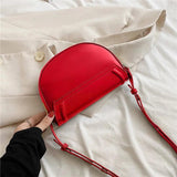 Hot Saddle Crossbody Bag Women's Pu Leather Small Shoulder Handbag Solid Vintage