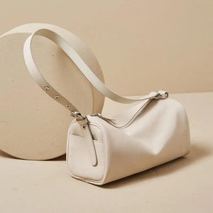Barrel-shaped Shoulder Bags Soft PU Leather Big Capacity Handbags