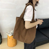 Shoulder Bags Women Ruched Canvas Handbags Retro Hong Kong Style Harajuku