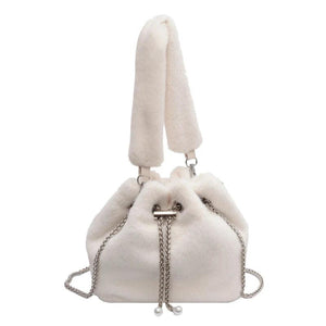 Western Style Plush Messenger Bag Bucket Handbag