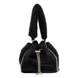 Western Style Plush Messenger Bag Bucket Handbag