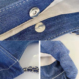 Wahyah Denim Shoulder Hand Bag for Woman Large Capacity Cowboy Casual Jeans Bags