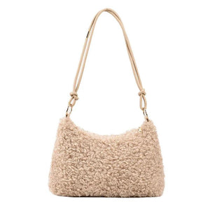 Large Capacity Plush Shoulder Bag for Autumn and Winter