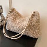 Large Capacity Plush Shoulder Bag for Autumn and Winter