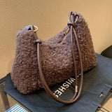 Large Capacity Plush Shoulder Bag for Autumn and Winter