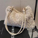 Large Capacity Plush Shoulder Bag for Autumn and Winter