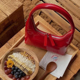 Women Leather Half-moon Underarm Bag Lady Handbag