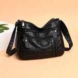 Annmouler Women Bag Pu Soft Leather Multi-layer Crossbody Small Bag Red Handbag