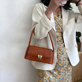 D0LF Women Shopping Bag Retro Casual Lady Handbag Stone Pattern