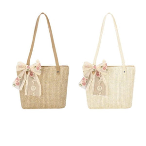 Hand-Woven Large Capacity Straw Tote Bag for Women
