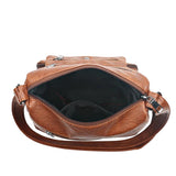 Vintage Crossbody PU Leather Bag with Multiple Pockets