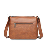 Vintage Crossbody PU Leather Bag with Multiple Pockets