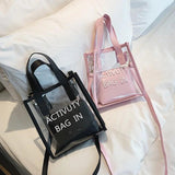 2 In 1 Women's Transparent Sling Bag Handbag