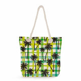 Tropical Monstera Shoulder Bags Coconut Tree Print Handbags High Rope Beach Tote