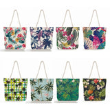 Tropical Monstera Shoulder Bags Coconut Tree Print Handbags High Rope Beach Tote